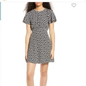 ONE CLOTHING BLACK FLORAL CUTOUT MINIDRESS